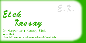 elek kassay business card